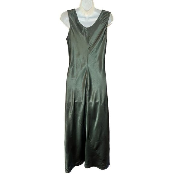 Max Mara Leisure Talete Satin Scoopneck Midi-Dress in Dark Green NWT Size 10 - Picture 4 of 9